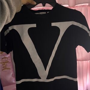 Valentino Black Tee with White Accents